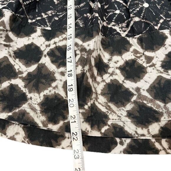 Thakoon for Target Shibori Skirt Black Tan Mini Button Front Size 11 - Picture 5 of 9
